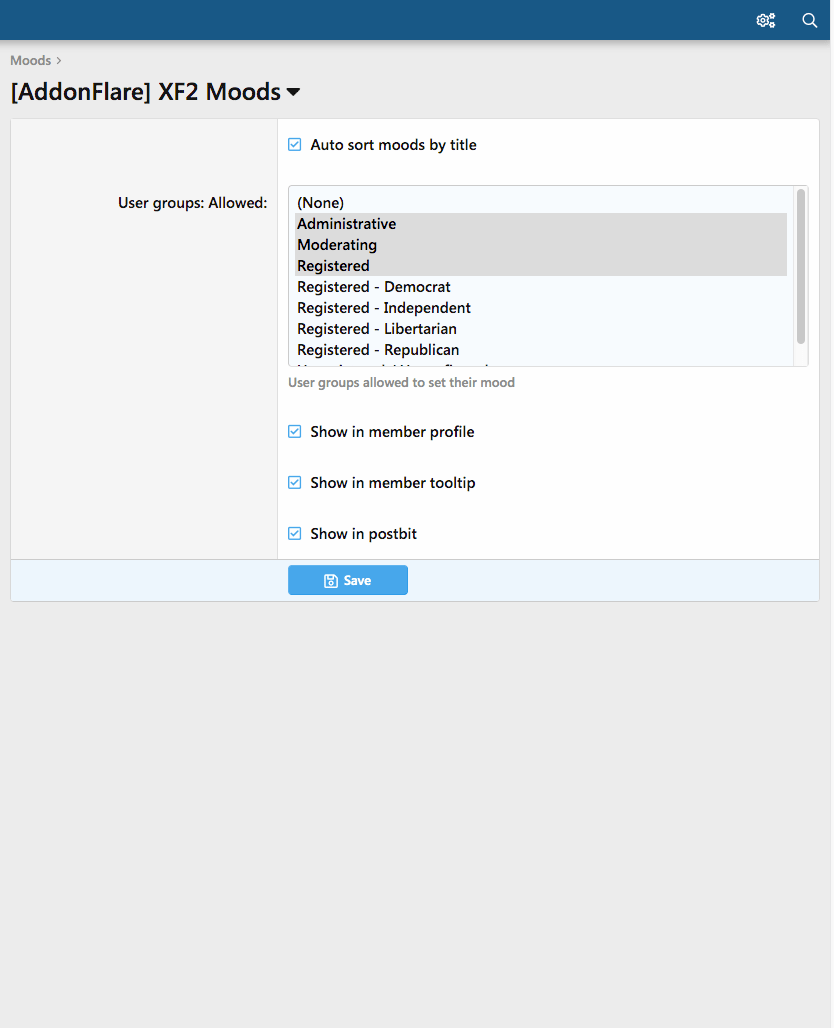 Admin Options